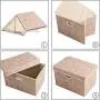 Prandom Collapsible Storage Cubes with Lids Fabric Decorative Storage Bins Boxes Organizer Containers Baskets with Cover Handles for Bedroom Closet Living Room 14.9x9.8x9.8 Inch 3 Pack