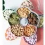 m?kvfa Rotating Snack Box, Flower Design Candy Food Storage Boxes Jewelry Organizer Fruit Boxes Candy Dish Compartment Snack Plate Wedding Candy Trays,Party Snack Plate (Multicolor)
