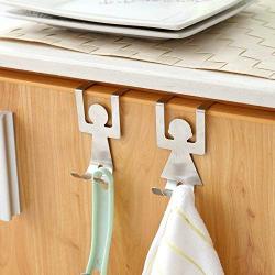KFSO 2Pcs Stainless Steel Lovers Shaped Hook Kitchen Hanger,Clothes Storage Rack Tool