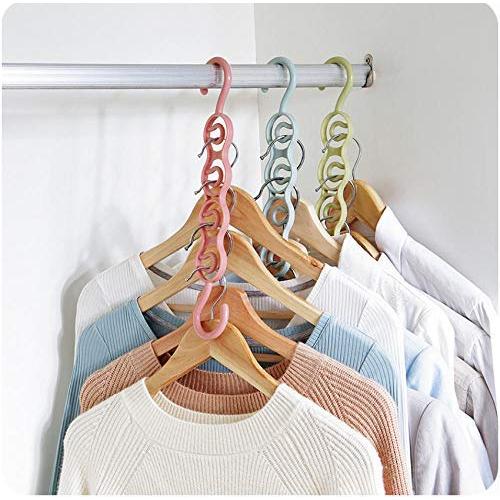 10pcs Random Color 3D Space Saving Hanger Magic Clothes Hanger with Hook Closet Organizer Home Tools Multi-Purpose Thick Drying Storage Racks