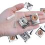 Mirror Hanger Clips Set, 2 Sets (8 Pieces) Unframed Mirror Mount Clips, Metal Spring Loaded Mirror Hanger Clips with Screws and Rawl Plugs