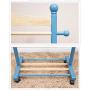 SOOKER Coat Hangers Coat Stand Clothes Rack Hat Coat Rack, with Wheeled Hooks Coat Rack Stand and Umbrella Holder Floor Hanger Hat Storage Rack Wooden -0223 (Color : Blue)
