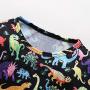 Jshuang ?（12M-5T）Toddler Baby Girls Long Sleeve Cartoon Dinosaur Print Dress Outfits Clothes