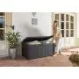 Keter Borneo 110 Gallon Resin Outdoor Storage Bench and Deck Boxes for Patio Furniture, Anthracite Keter Borneo 110 Gallon Resin Outdoor Storage Bench and Deck Boxes for Patio Furniture, Anthracite