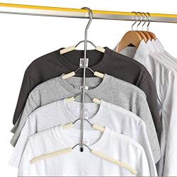 Beauty-inside Multilayer Fish Bone Shape Stainless Steel Clothing Storage Racks Clothes Hanger Storage Holder Wardrobe Laundry Drying Rack,Plastic White