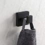 YGIVO Towel Hooks, Matte Black SUS304 Stainless Steel Bath Coat Robe Clothes Square Hook Hanger Wall Hook Holder for Bathroom Kitchen Garage Hotel Wall Mounted