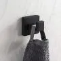 YGIVO Towel Hooks, Matte Black SUS304 Stainless Steel Bath Coat Robe Clothes Square Hook Hanger Wall Hook Holder for Bathroom Kitchen Garage Hotel Wall Mounted