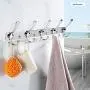 WinArrow Wall Mount Coat Hook, Double Hooks Designed 15 Hooks Solid Stainless Steel Towel Hook Coat Hat Clothes Hanger 2 Pack Heavy Duty Wall Mount Rack Multipurpose(Silver Grey)
