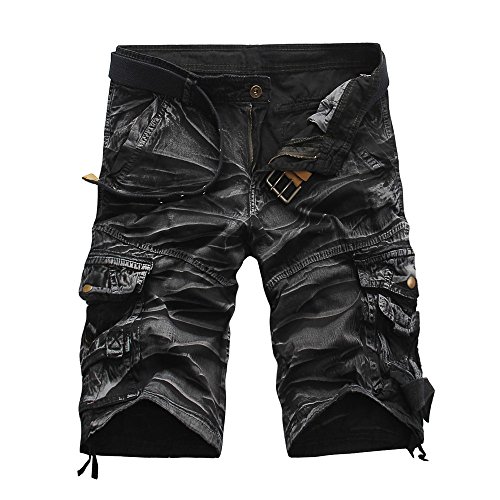 Mens Cargo Shorts, Fashion Casual Loose Relaxed Fit Multi-Pocket Camouflage Jogger Beach Pants
