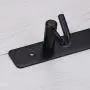 Mellewell Hook Rail Rack Wall Hanger with 4 Hooks Stainless Steel, Flat Black, 8012H4-B