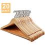 HOUSE DAY Wooden Hanger 20 Pack Wooden Suit Hanger Wooden Clothes Hanger Natural Smooth Finish Wooden Coat Hanger Premium Wooden Hangers for Clothes Dress Suit (Renewed)