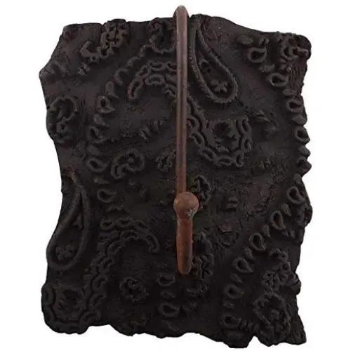 Indianshelf Handmade 1 Artistic Vintage Black Wooden Block Key Hooks Hangers/Wall Hooks for Coats Indianshelf Handmade 1 Artistic Vintage Black Wooden Block Key Hooks Hangers/Wall Hooks for Coats