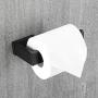 Durafe Toilet Roll Holder Stainless Steel 304 Square Towel Hanger Wall Mounted Hooks for Bathroom Matte Black