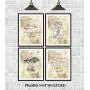 Original Flying Machines Drawings - Plane Hanger Wall Decor - Airport Office Artwork - Set of 4 8 x 10 Unframed Patent Prints - Gift for Pilots, Flight Attendants