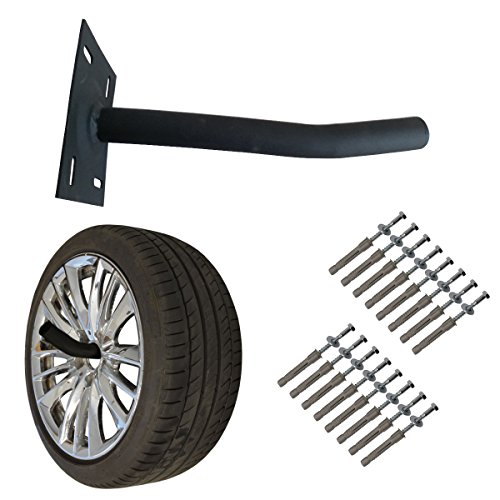 Wheel Hangers Set - Wall Mount Tire Rack Alternative - Space Saving Wheel Storage for Garage Shed, 4 Pack