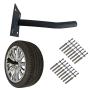 Wheel Hangers Set - Wall Mount Tire Rack Alternative - Space Saving Wheel Storage for Garage Shed, 4 Pack