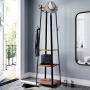 VASAGLE Industrial Coat Rack, Coat Stand with 3 Shelves, Hall Trees Free Standing with Hooks and Clothes Rail, Metal Frame ULCR80X