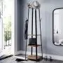 VASAGLE Industrial Coat Rack, Coat Stand with 3 Shelves, Hall Trees Free Standing with Hooks and Clothes Rail, Metal Frame ULCR80X VASAGLE Industrial Coat Rack, Coat Stand with 3 Shelves, Hall Trees Free Standing with Hooks and Clothes Rail, Metal Frame ULCR80X
