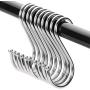Amerigo S Hooks for Hanging - SPECIALLY DESIGNED Hanging Hooks - Set of 10 Heavy Duty Kitchen Hooks - S Shaped Metal Hooks - Closet Hooks - S Hooks for Hanging Plants - Hanger Hooks - Size L
