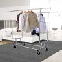 Lucidz Rack Hanger Organizer Clothes Double Garment Rack Heavy Duty Grade Collapsible Clothing Rolling Indoor