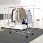 Lucidz Rack Hanger Organizer Clothes Double Garment Rack Heavy Duty Grade Collapsible Clothing Rolling Indoor