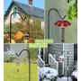 Garbuildman 60 Inch Tall Shepherd Hooks with 5-Forked Base, Adjustable Heavy Duty Bird Feeder Pole Stand Hanger for Outdoor, Shiny Black, 2 Pack