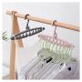 Aviat 9 Hole Clothes Hanger Hook,Love Shape Hole Storage Clothes,Organizer Plastic Storage Rack,for Towel,Scarfs, Closet Organizer Plastic Storage Rack,Repeated Use, Easy Use. (Gray)