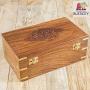 Rusticity Wood Tea Bag/Spice Storage Boxes with Lid and 9 Pockets | Handmade | (10.2 x 6.2 x 4 in)