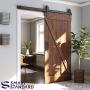 6ft Heavy Duty Sliding Barn Door Hardware Kit, 6ft Single Rail, Black, (Whole Set Includes 1x Pull Handle Set & 1x Floor Guide) Fit 36" Wide DoorPanel(Big Industrial Wheel Hanger) 6ft Heavy Duty Sliding Barn Door Hardware Kit, 6ft Single Rail, Black, (Whole Set Includes 1x Pull Handle Set & 1x Floor Guide) Fit 36" Wide DoorPanel(Big Industrial Wheel Hanger)