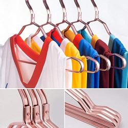 Ibnotuiy Heavy Duty Aluminum Alloy Coat Suit Clothes Clothing Hangers Closet Storage Rack Pack of 10 (Rose Gold)