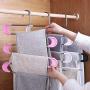 HJYPYJ Magic Hanger,Type s Multifunction Magical Hangers,Abs + Stainless Steel Non-Slip Trouser Hangers,Space-Saving Organizer Hangers, Free Assembly/White / 10 pcs