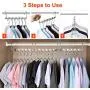 SUNTRADE 12 Slots Space Saving Hangers Stainless Steel Magic Cascading Clothes Hangers,Set of 4