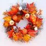 Halloween Thanksgiving Door Hanging Wreath Garland Artificial Maple Leaves Pumpkins Berries Pine Cones Simulation Weeding Harvest Home Decor