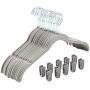 Finnhomy Sturdy 50 Pack Non-Slip Shirt and Dress Clothes Hangers Heavy Duty Slim-Line Velvet Hanger Gray with 10 Free Finger Clips Finnhomy Sturdy 50 Pack Non-Slip Shirt and Dress Clothes Hangers Heavy Duty Slim-Line Velvet Hanger Gray with 10 Free Finger Clips