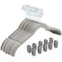Finnhomy Sturdy 50 Pack Non-Slip Shirt and Dress Clothes Hangers Heavy Duty Slim-Line Velvet Hanger Gray with 10 Free Finger Clips Finnhomy Sturdy 50 Pack Non-Slip Shirt and Dress Clothes Hangers Heavy Duty Slim-Line Velvet Hanger Gray with 10 Free Finger Clips