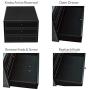MyGift Executive Black Leatherette 3 Drawers File Cabinet/Office Supplies Desk Storage/Jewelry Organizer Box