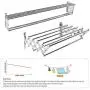 Mai Hongda Accordion Wall Mounted Drying Rack Stainless Steel Clothes Retractable Folding Accordian Wall Hanger Hanging Towel Holder 60lb Capacity for Laundry Bathroom No Drilling (17-32inch Variable) Mai Hongda Accordion Wall Mounted Drying Rack Stainless Steel Clothes Retractable Folding Accordian Wall Hanger Hanging Towel Holder 60lb Capacity for Laundry Bathroom No Drilling (17-32inch Variable)