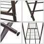 JURMENT Clothes Garment Rack Metal Heavy Duty Double Rail Organizer 2 Hanging Rods Installed Multi-Purpose Portable Entryway Shelving,Bronze