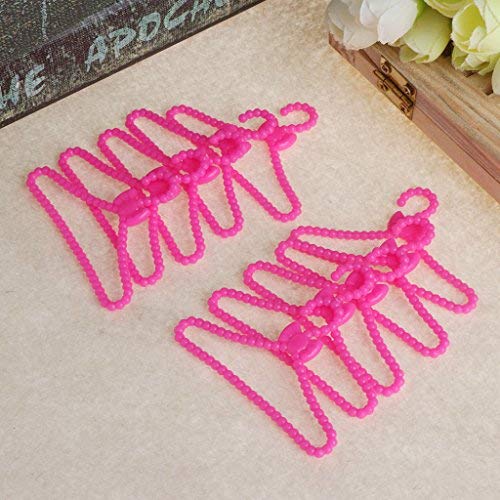 10 Pcs/Set Doll Clothes Hanger Holder Bar-bie House Dress Accessories Imagination