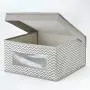 mDesign Soft Stackable Fabric Closet Storage Organizer Holder Boxes - Clear Window, Attached Lid, for Child/Kids Room, Nursery - Chevron Zig-Zag Print - Small, 4 Pack - Taupe/Natural mDesign Soft Stackable Fabric Closet Storage Organizer Holder Boxes - Clear Window, Attached Lid, for Child/Kids Room, Nursery - Chevron Zig-Zag Print - Small, 4 Pack - Taupe/Natural