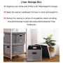 InStorages Collapsible File Boxes Storage Organizer with Lid，Decorative Linen Filing and Letter/Legal Storage Bins Grey(2 Pack)