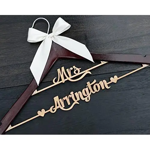 2 lines wood name wedding dress hanger, bridmaid dress hanger,bridal shower gift LL010 2 lines wood name wedding dress hanger, bridmaid dress hanger,bridal shower gift LL010