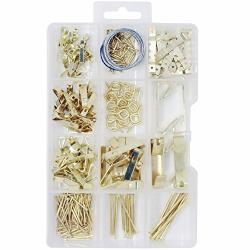 T.K.Excellent Brass Plated Picture Hangers Assortment Kit,233 Pieces