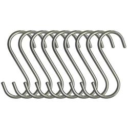 RuiLing 10-Pack S Shaped Hooks Heavy-Duty Genuine Solid Polished Stainless Steel Hanging Hooks,Kitchen Spoon Pot Hanging Hooks Hangers Clothes Storage Rack Multiple uses - Size Large