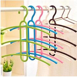 Multifunctional Clothes Hanger Creative Fishbone 3 Layer Anti-Skid Plastic Clothes Rack Wardrobe Clothes Hanger 10pcs Color Random