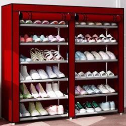 DSWSSH Decorative Jewelry Boxes Shoe Cabinet Double-Breasted Wardrobe for up to 36 Pairs of Shoes. Freestanding Storage Boxes DSWSSH-H0Z0P1H (Color : Red)