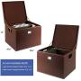 G.U.S. Decorative Office File and Portable Storage Boxes for Hanging Folders Letter Or Legal, Brown