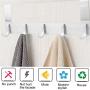 Rongyuxuan Over The Door Hook Hanger, Aluminum Coat Hanger Towel Rack with 5 Hooks for Coats, Hats, Scarves, Towels, Robes, Jackets, Leashes, Hoodies