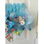 Blue Welcome Door Hanger Wreath Blue Welcome Door Hanger Wreath