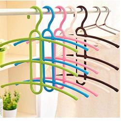 5pcs Random Color Multifunctional Creative Fishbone Anti-Skid Multi Layers Clothes Hanger Decoration